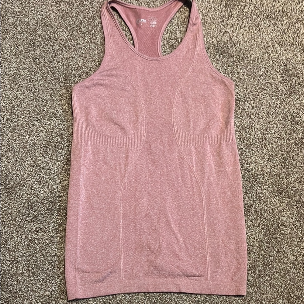 Zyia Active Copper Charged Racerback Tank Top Poppy Stretch Seamless